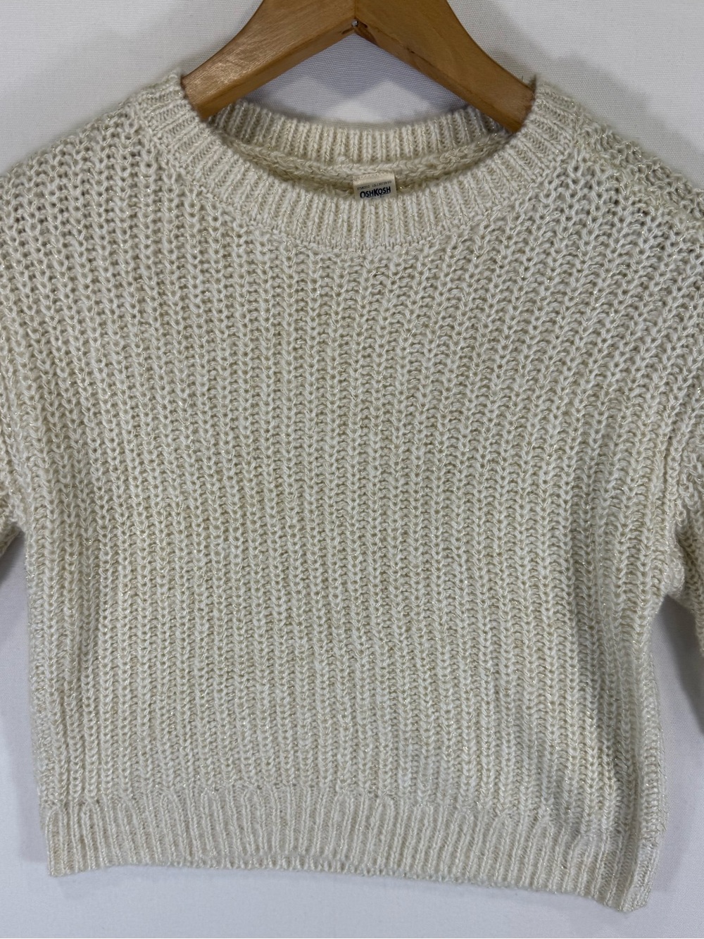 OshKosh B'gosh Cream Ribbed Knit Crew Sweater